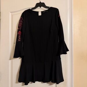 Desigual Dress with Red Embroidery - S/M